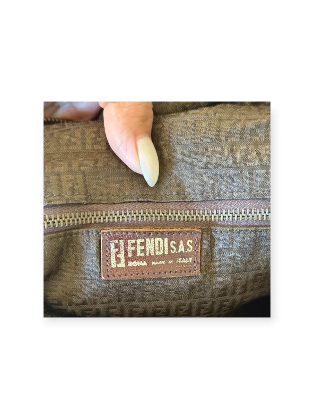 Vintage Fendi Woven Brown Leather Satchel | Top Handle Bag - Picture 6 of 10
